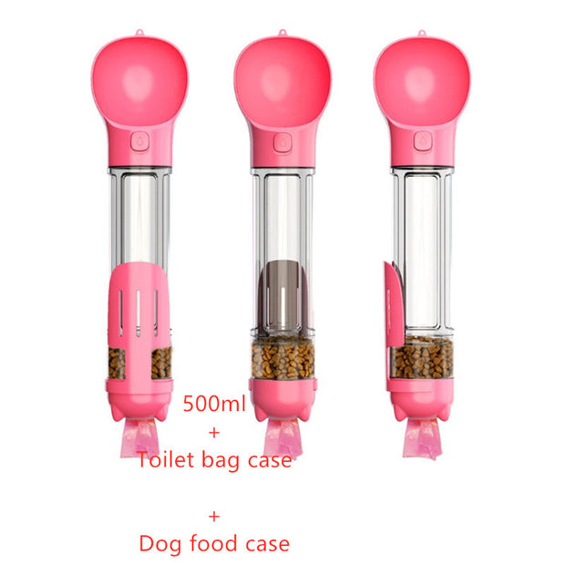 3-in-1 Portable Dog Water Bottle & Feeder