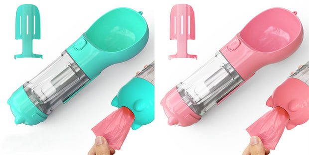 3-in-1 Portable Dog Water Bottle & Feeder