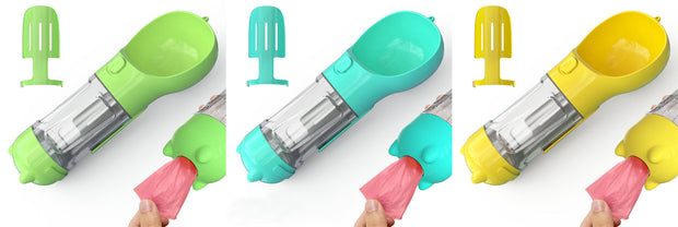 3-in-1 Portable Dog Water Bottle & Feeder