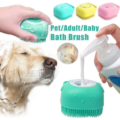 Silicone Dog & Cat Bath Massage Glove Brush