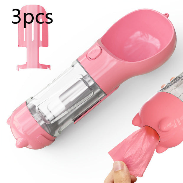 3-in-1 Portable Dog Water Bottle & Feeder