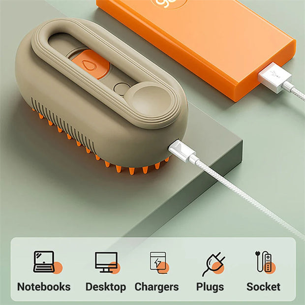 3-in-1 Electric Steamy Pet Grooming Brush