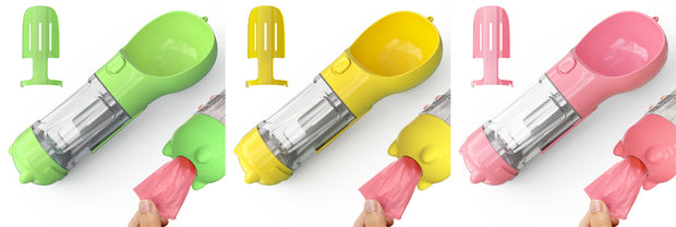 3-in-1 Portable Dog Water Bottle & Feeder