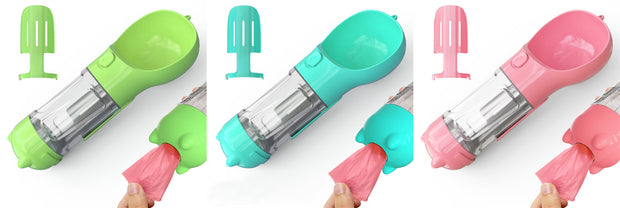 3-in-1 Portable Dog Water Bottle & Feeder